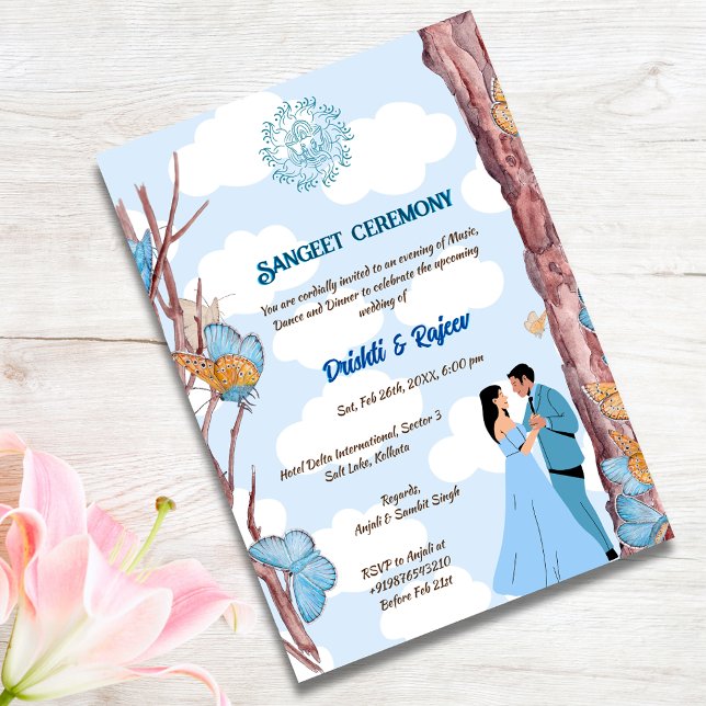Invitación Ceremonia de preBoda india Sangeet (Subido por el creador)