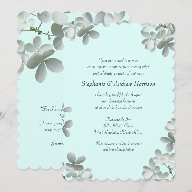 Invitación Ceremonia de renovación de vocación floral Invitac (Anverso / Reverso)