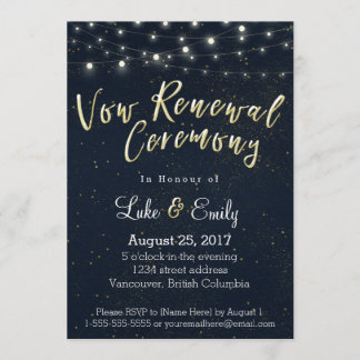Invitación Ceremonia de Renovación de Vow Glamour de Medianoc