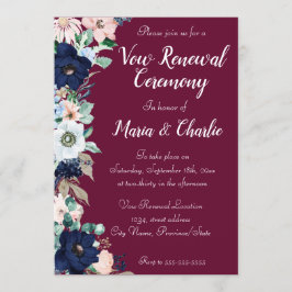Invitación Ceremonia de renovación prometedora elegancia Flor