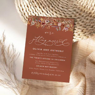 Invitación Ceremonia de Terracotta Tiny Wildflower Boda