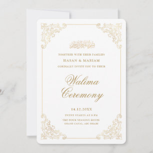 Invitación Ceremonia de Walima con letra estilosa vintage bar