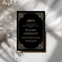 Ceremonia de Walima de guión dorado barroco vintag