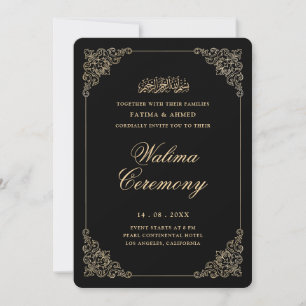 Invitación Ceremonia de Walima de oro barroco antiguo