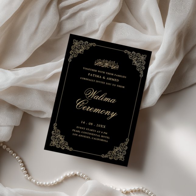 Invitación Ceremonia de Walima de oro barroco antiguo (Subido por el creador)