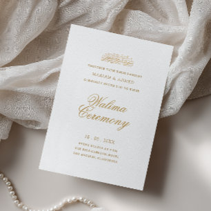 Invitación Ceremonia de Walima de Oro Minimalista Moderna