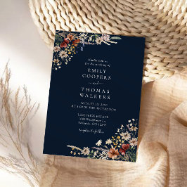 Invitación Ceremonia del Boda de Flor Silvestre Azul de la Ma