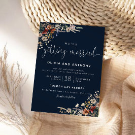 Invitación Ceremonia del Boda de Flor Silvestre Azul de la Ma