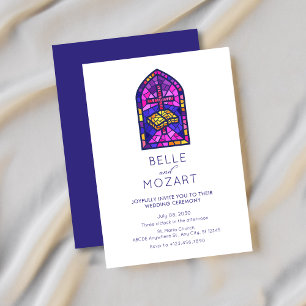 Invitación Ceremonia del boda de la cruz de la ventana del mo