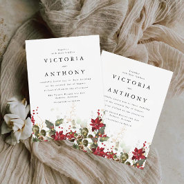 Invitación Ceremonia del Boda de la Poinsettia Roja navidades