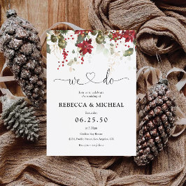 Invitación Ceremonia del Boda de la Poinsettia Roja navidades