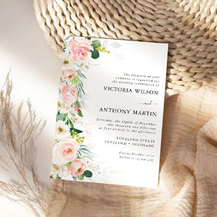 Invitación Ceremonia del Boda Ethereal Rubor Pink Roses