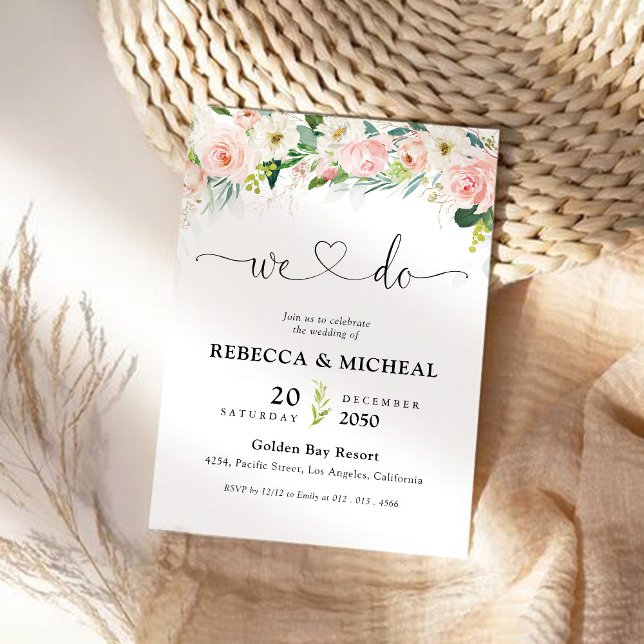 Invitación Ceremonia del Boda Ethereal Rubor Pink Roses (Subido por el creador)
