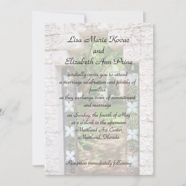 Invitación Ceremonia del compromiso del centro del arte de (Anverso)