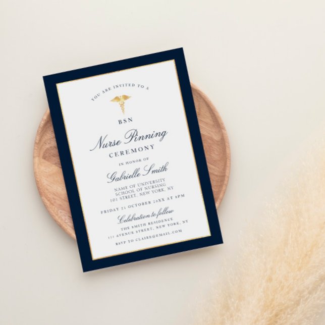 Invitación Ceremonia elegante de la marina y la enfermera de  (Subido por el creador)