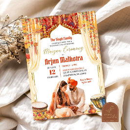 Invitación Ceremonia Floral Dholki Maiyan