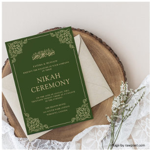 Invitación Ceremonia Green Nikah Boda musulmana islámica