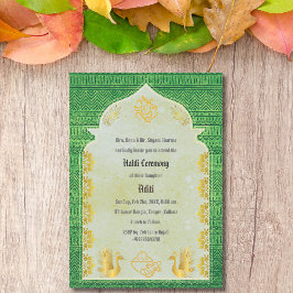 Invitación Ceremonia Haldi de la novia hindú Ganesha