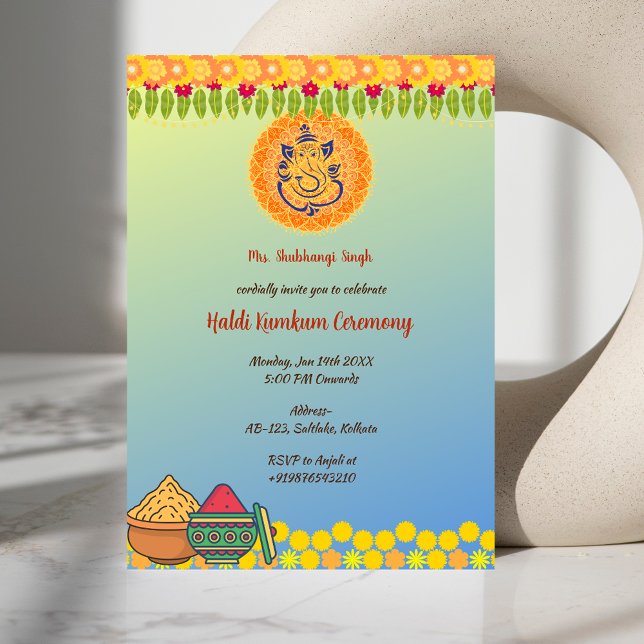 Invitación Ceremonia Haldi Kumkum (Subido por el creador)
