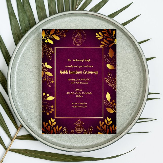 Invitación Ceremonia Haldi Kumkum (Subido por el creador)