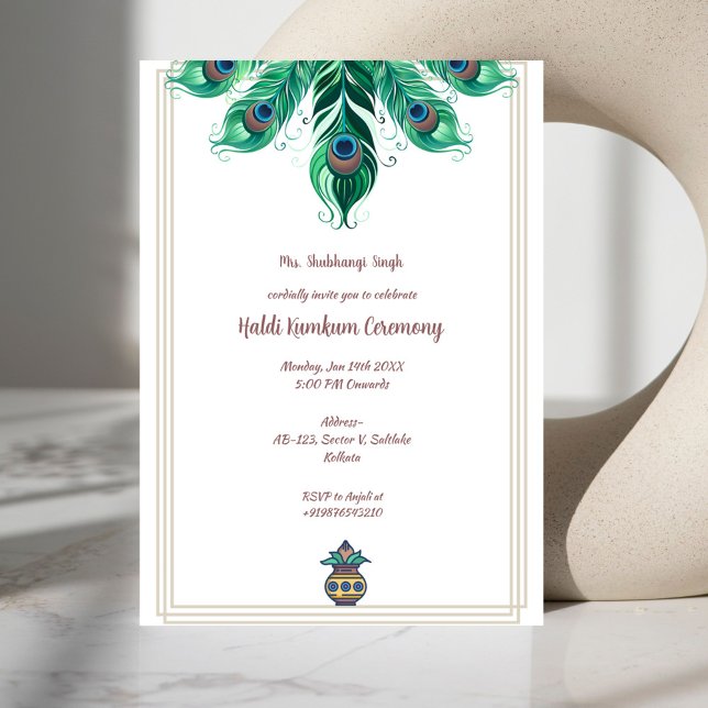 Invitación Ceremonia Haldi Kumkum (Subido por el creador)