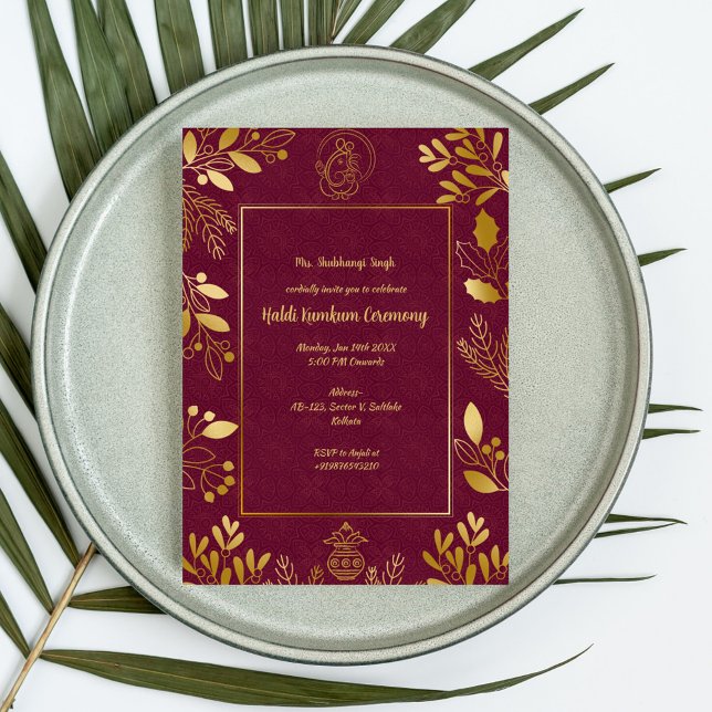 Invitación Ceremonia Haldi Kumkum (Subido por el creador)