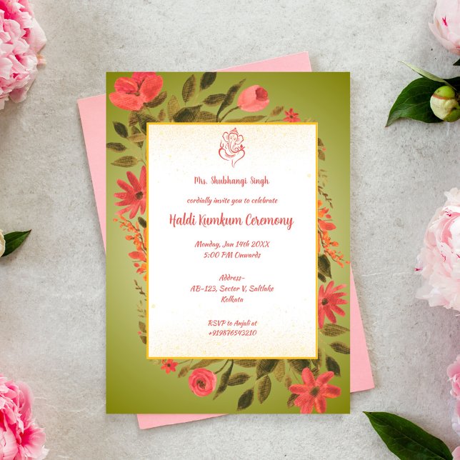 Invitación Ceremonia Haldi Kumkum (Subido por el creador)