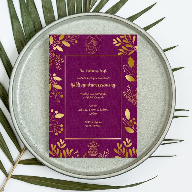 Invitación Ceremonia Haldi Kumkum (Subido por el creador)