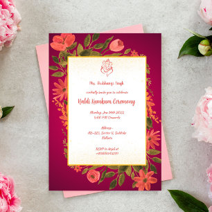 Invitación Ceremonia Haldi Kumkum