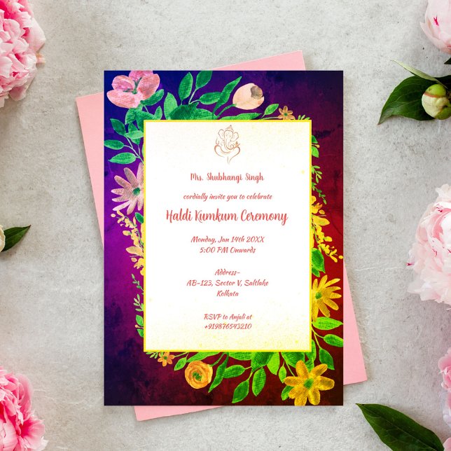 Invitación Ceremonia Haldi Kumkum (Subido por el creador)