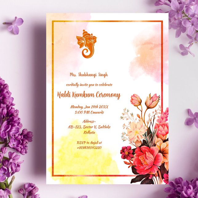 Invitación Ceremonia Haldi Kumkum (Subido por el creador)