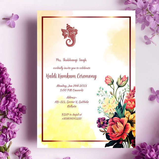 Invitación Ceremonia Haldi Kumkum (Subido por el creador)