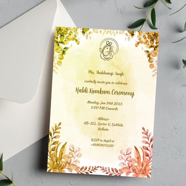 Invitación Ceremonia Haldi Kumkum (Subido por el creador)