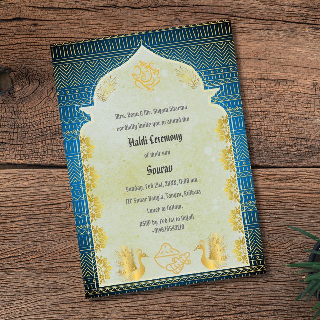 Invitación Ceremonia Hindu Hindu Groom Haldi Ganesha (Subido por el creador)