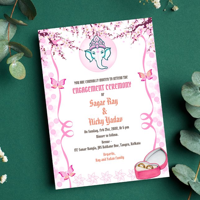 Invitación Ceremonia india de compromiso hindú (Subido por el creador)