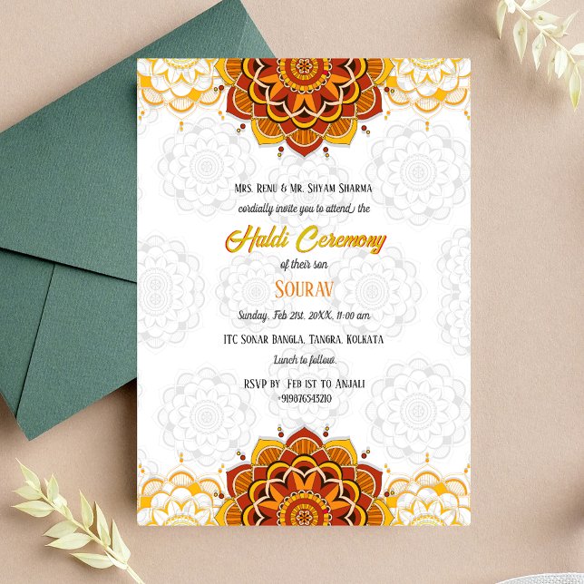 Invitación Ceremonia india Groom Haldi (Subido por el creador)