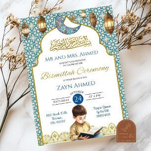 Invitación Ceremonia islámica del niño Bismillah Luna