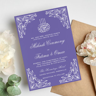 Invitación Ceremonia islámica moderna púrpura musulmana Henna