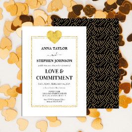 Invitación Ceremonia Lux Gold Heart Love & Commitency