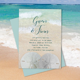 Invitación Ceremonia matrimonial de escena de la playa de San
