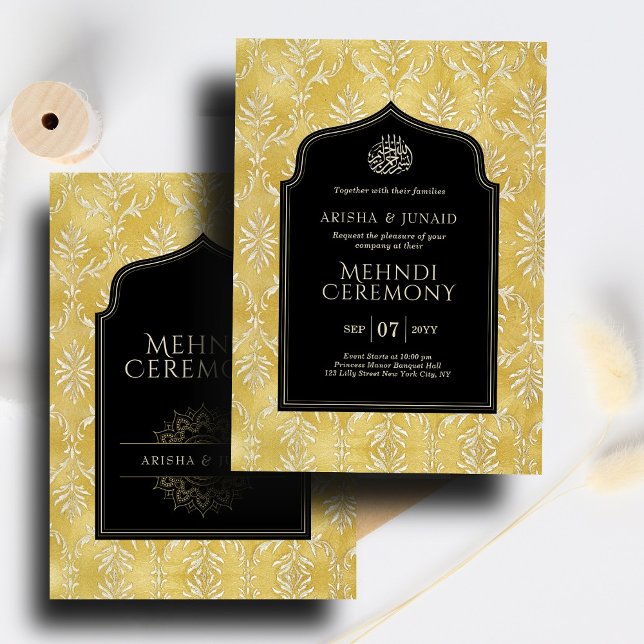 Invitación Ceremonia Mehndi musulmana de la realeza islámica  (Subido por el creador)