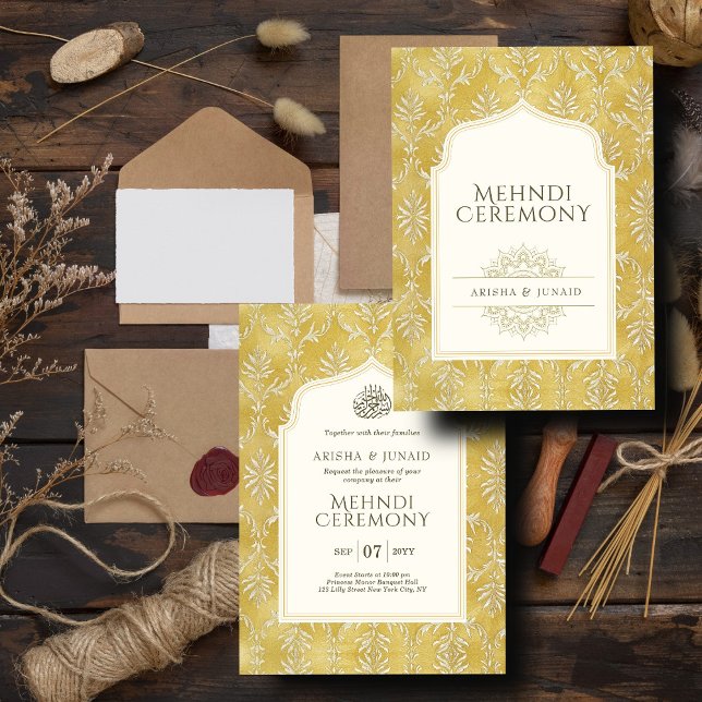 Invitación Ceremonia Mehndi musulmana de la realeza islámica  (Subido por el creador)