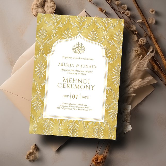 Invitación Ceremonia Mehndi musulmana de la realeza islámica  (Subido por el creador)