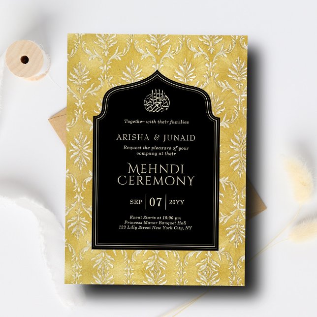 Invitación Ceremonia Mehndi musulmana de la realeza islámica  (Subido por el creador)