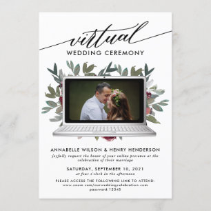 Invitación Ceremonia moderna de Bodas virtuales fotográficos
