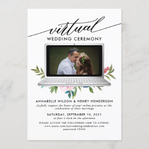 Invitación Ceremonia moderna de Bodas virtuales fotográficos