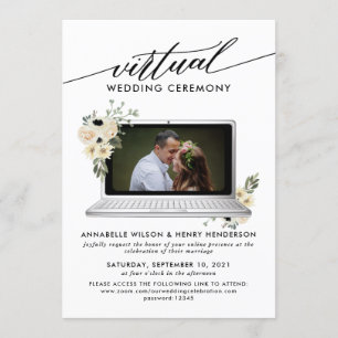 Invitación Ceremonia moderna de Bodas virtuales fotográficos