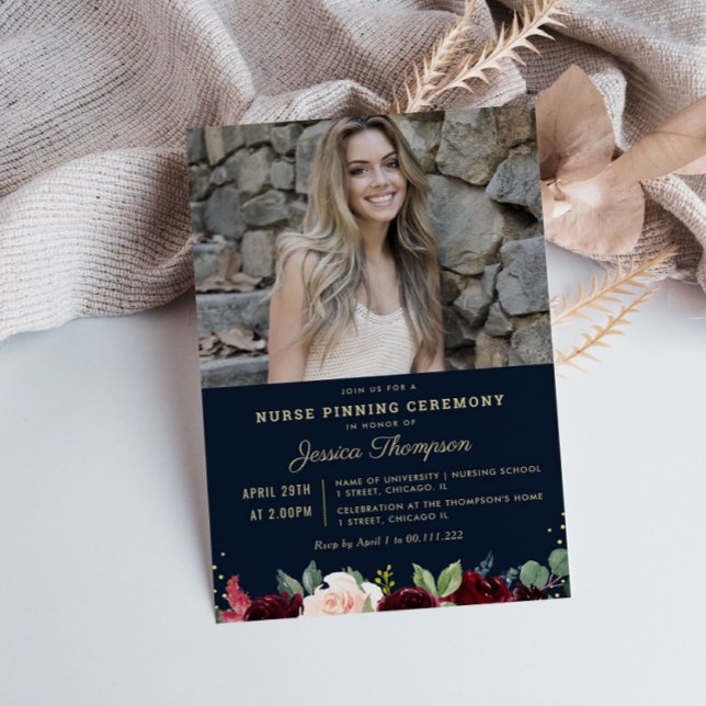 Invitación Ceremonia moderna de fondeo de la enfermera de fot (Subido por el creador)