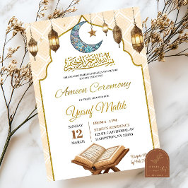 Invitación Ceremonia musulmana de Bismillah Al Quran Ameen
