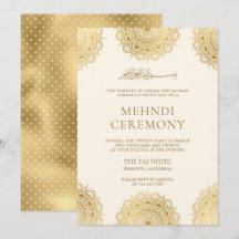 Ceremonia musulmana de Mehndi con motivo asiático 